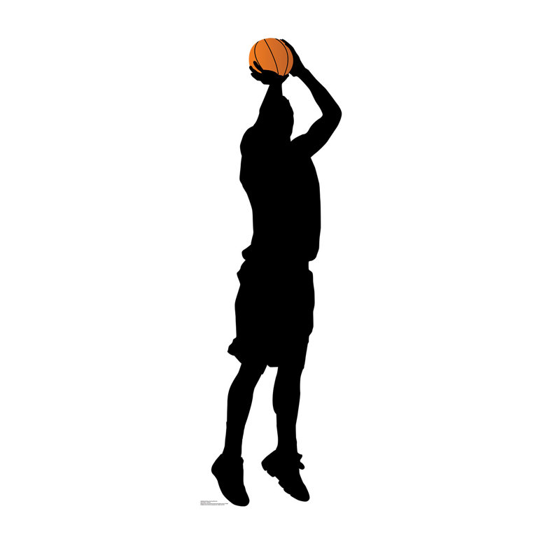 Life-Size Black Basketball Player Silhouette Cardboard Standee