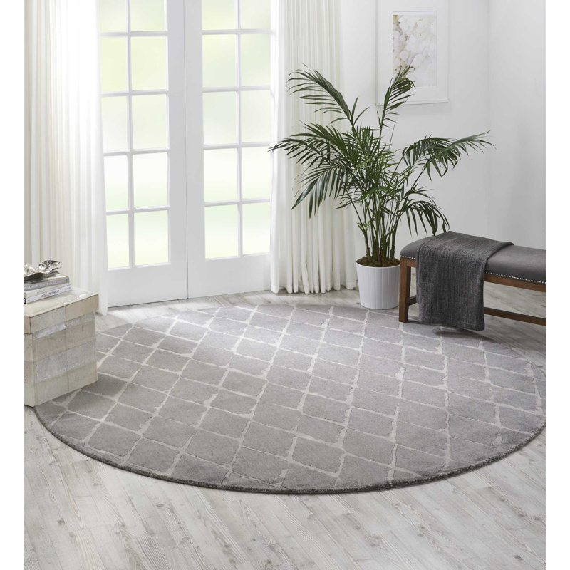 Baronets Viscose Geometric Indoor Rug, Round 8' x 8'