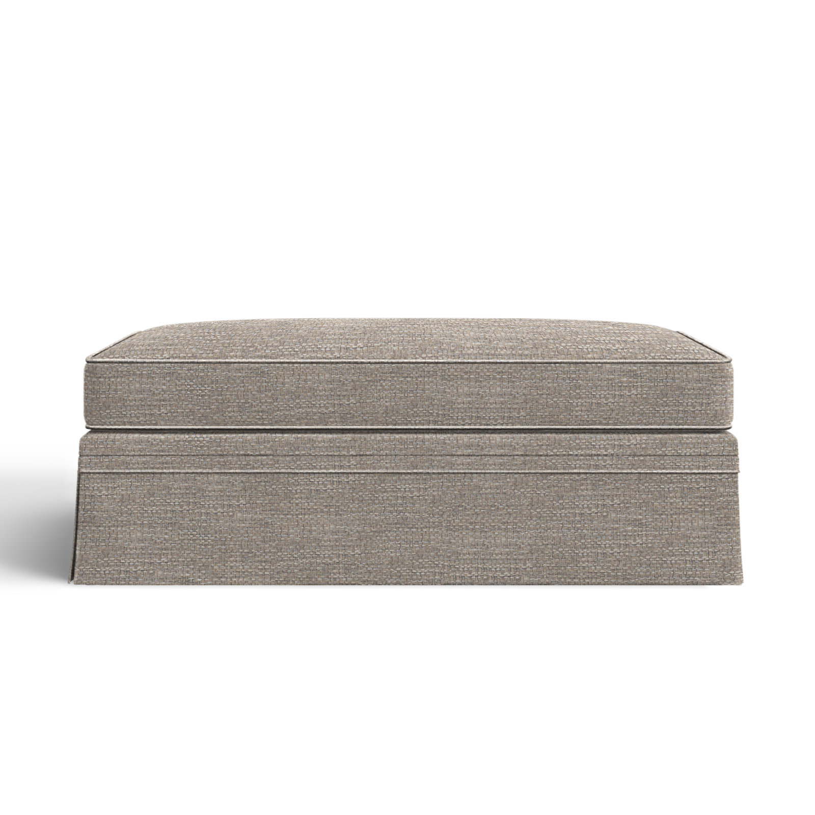 Shelby 47" Ottoman, Drusky Linen Sustain® Basketweave