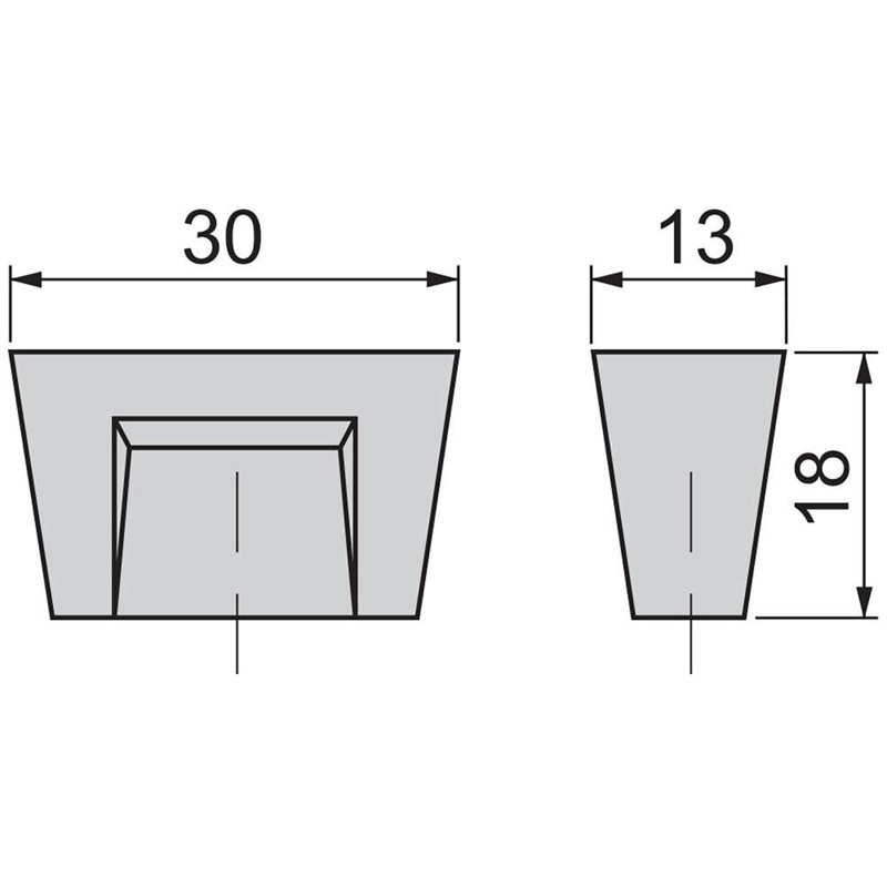 Pisani 13mm Length Rectangle Knob Multipack