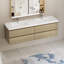 72" Floating Bathroom Vanity Wall-Mounted Storage Vanity with 2 Integrated Resin Top Basins and 4 Soft Close Drawers, Full Assembly-88594134