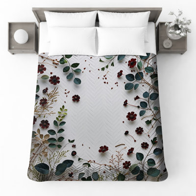 Couvre-lit matelassé à motif floral