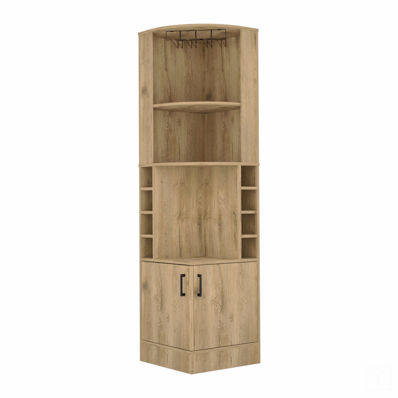 Corner Bar Cabinet, Brown