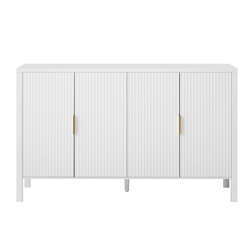 57'' Wide Sideboard With Adjustable Shelves, White