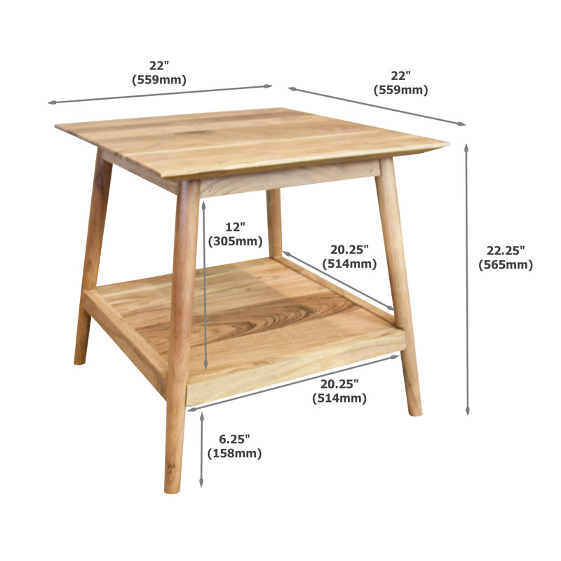 Offerman Solid Wood End Table, Natural