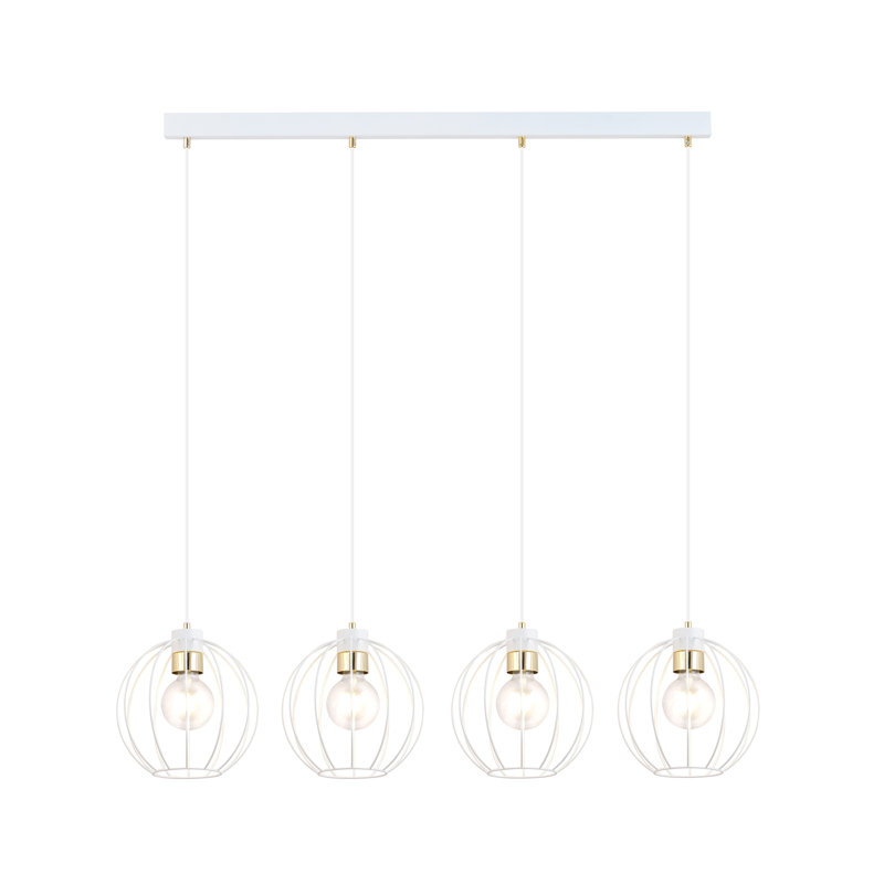 Abraheem 4 - Light Steel Pendant, White