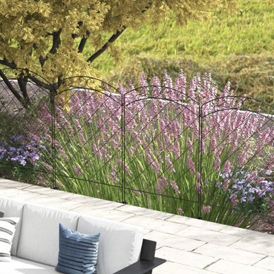 Shruti Decorative Garden Fencing, Rustproof, 4PCs, Gentle Swirls