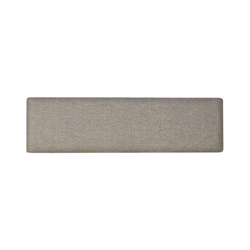 Banc rembourré en bois massif Ginnie, Brun / Gris