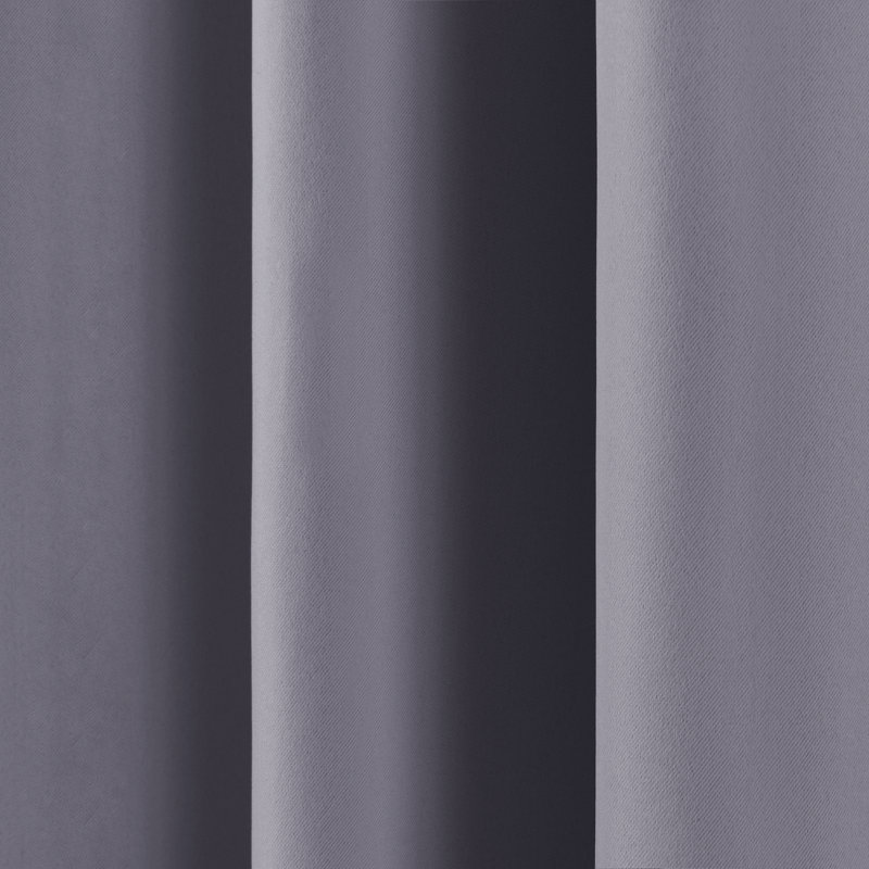 Schaeffer Solid Blackout Thermal Grommet Curtain Panels, Gray, 52"W x 96"L