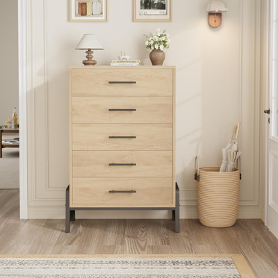 6 Dresser for Bedroom, Freestanding 46.6 in Tall Drawer Dresser with Storage, Wooden Closet Storage Chest for Living Room, Bedroom, Entryway, Black