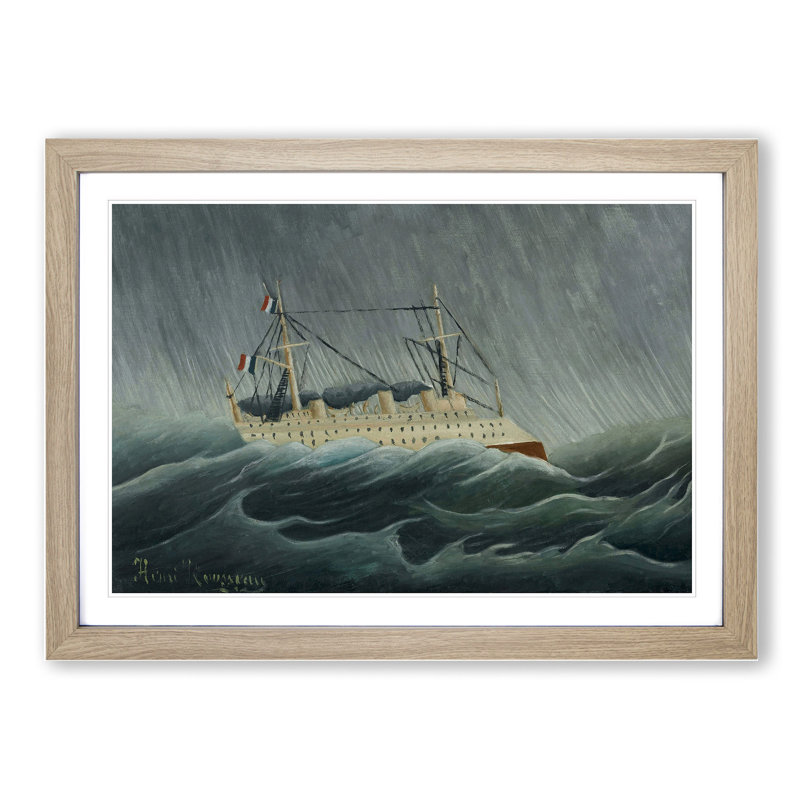 Candore Acarcio by Henri Rousseau - Framed Print, 48cm H x 65cm W x 2cm D, Oak Framed