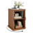 Modern 17.7" Square Wooden End Table with Built-in Charging Station and Storage Cabinet, Perfect for Living Room, Bedroom and Sofa Side-1290156965