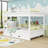 Queen Over Queen Wood Bunk Bed With Ladder And Twin XL Trundle-174924954