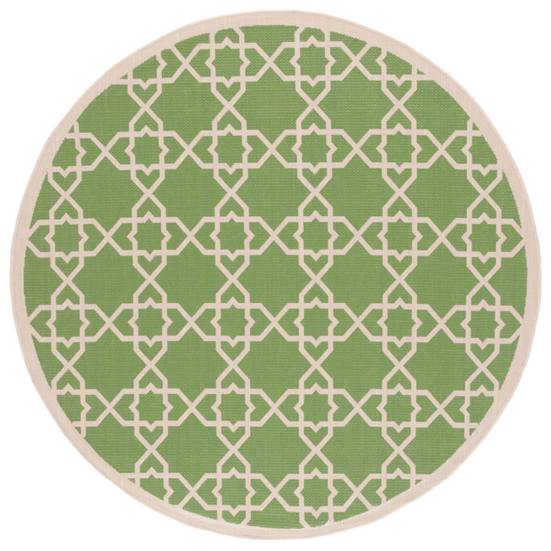 Dirks Performance Geometric Indoor/Outdoor Area Rug, Round 6'7"