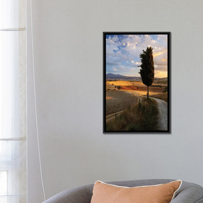 «Countryside Sunset, Val d'Orcia, Tuscany, Italy», reproduction de photo sur toile tendue