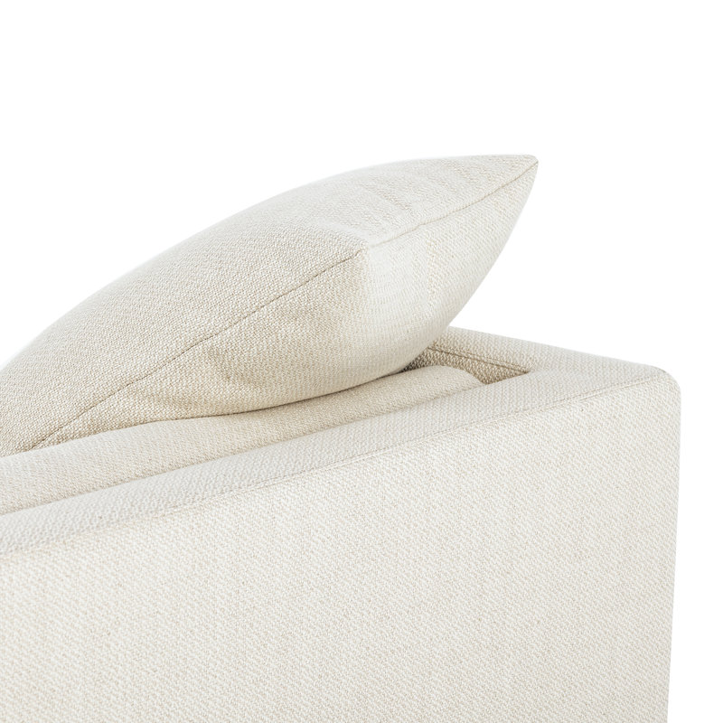 Everly Chaise Lounge, Ivory Polyester Blend