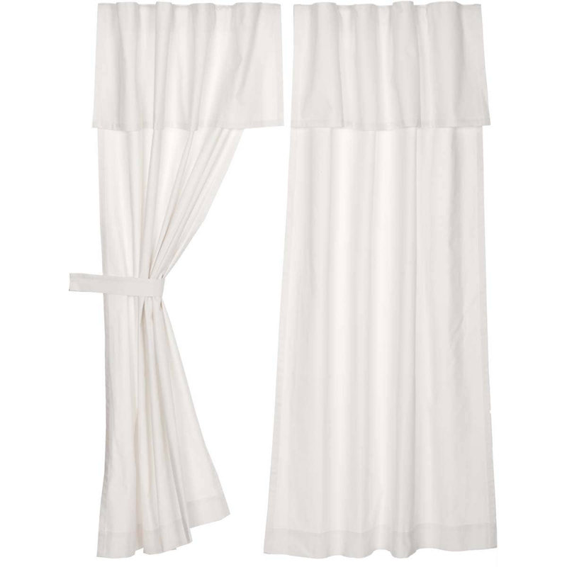 Paire de rideaux obscurcissant 100% coton Juvelina, Blanc, L 36 po x L 63 po