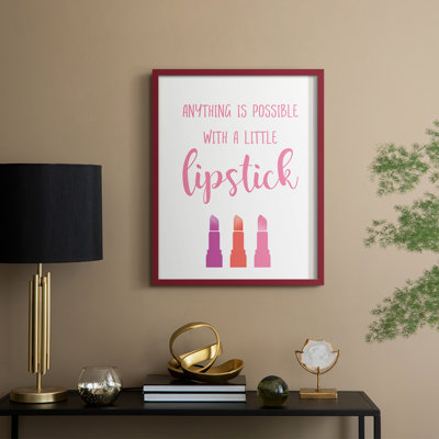 Little Lipstick Framed Print - Solid Wood