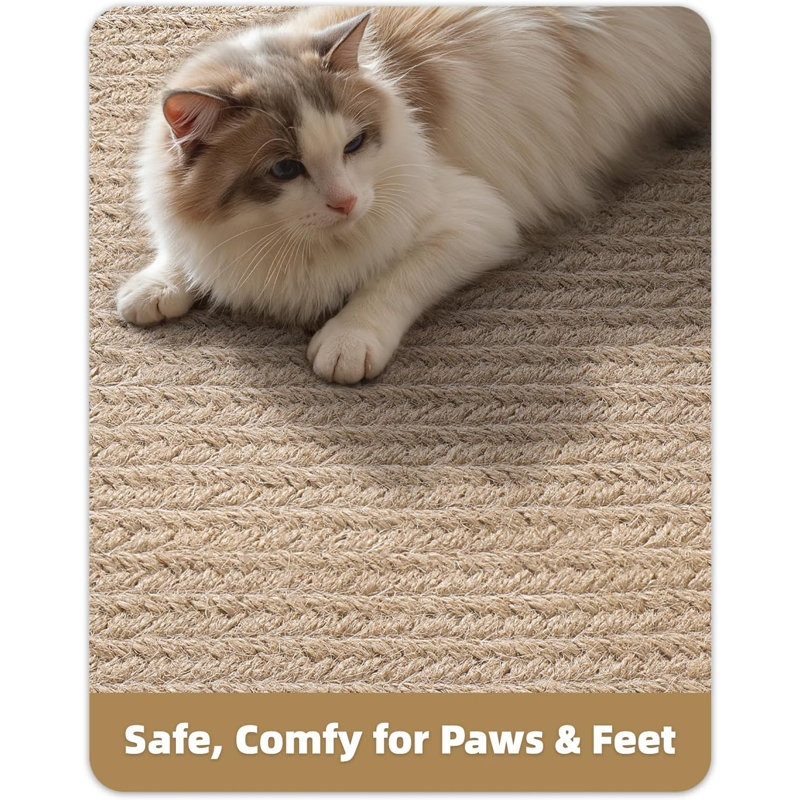Tapis en jute tissé à la main à l'intérieur et à l'extérieur Alcanza, Rectangle 5 pi 11 po x 8 pi 10 po