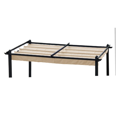 13X10 Ft Pergola Sun Shelter Replacement Cover - Khaki Resistance, Water-, Simple Assembly Canopy Top For Protected, Water-, Quick Installation Method