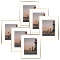 16x20 Cream & Gold Double Picture Mat, Bevel Cut for 12x16 Picture or Photo