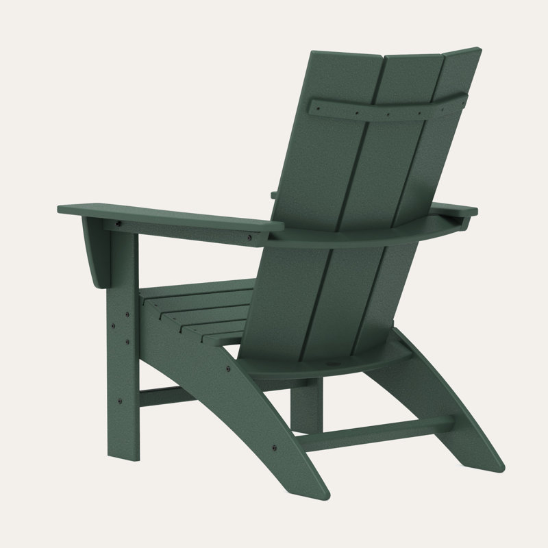 POLYWOOD Modern Curveback Adirondack Chair, Green