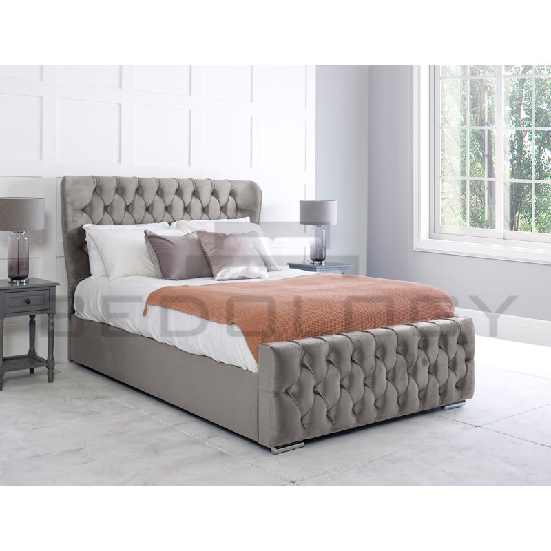 Jayvion Upholstered Bed, Single (90x190cm), Grey