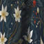 Rideau floral blanc et vert à motif zen de fleurs tranquilles - 1 panneau-107534152