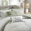 Ensembles de literie vert sauge ultra-doux, polyester confortable avec accents décoratifs
