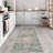 Washable Non-Slip Area Rug - Blue Green / Tangerine Traditional Oriental Area Rug-625224481