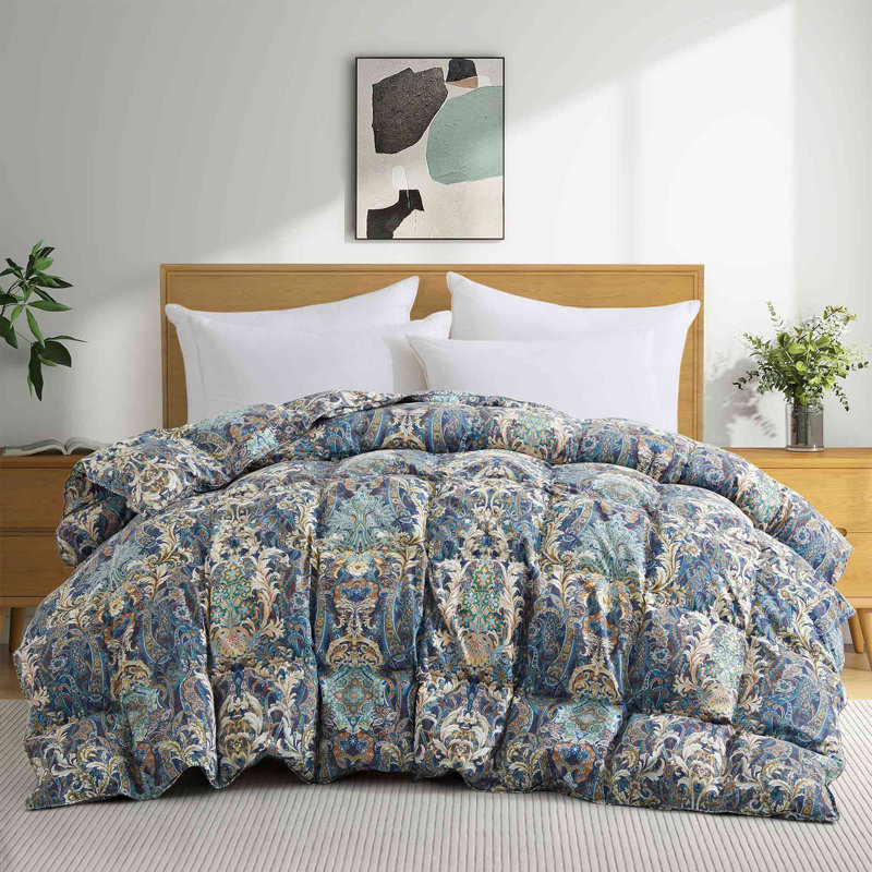 Iftekar All Seasons Polyester Comforter, King, Royal Paisley Bloom
