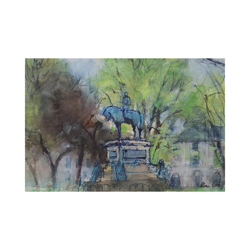Charlotte Square, Edinburgh by Ann Oram - No Frame Gallery-Wrapped Canvas Giclée on Canvas, 20.32cm H x 30.48cm W
