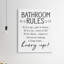 «Minimal Bathroom Rules Sign Hurry up Humor», art textuel-59974545-59974549