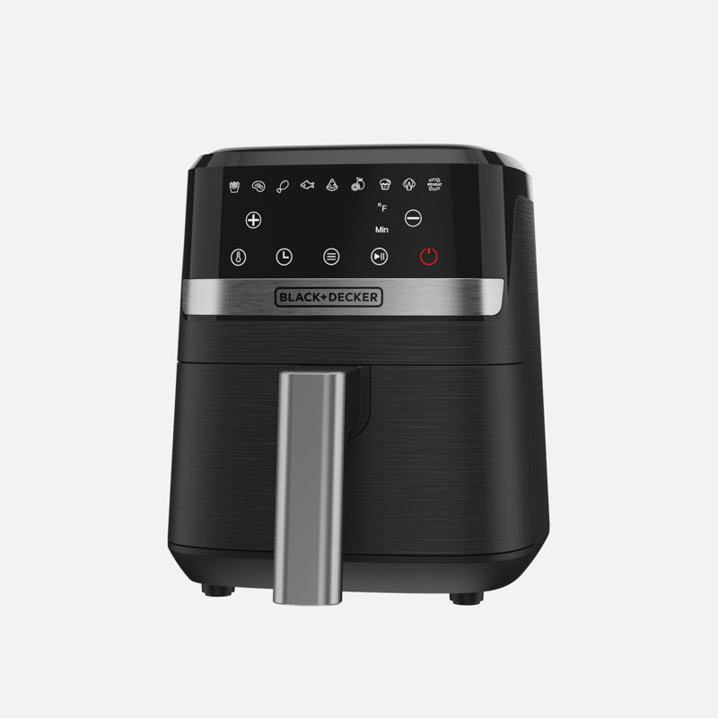 BLACK+DECKER Purify 2QT Air Fryer, Timer with Auto Shut-off and Shake Reminder, Digital LED Touchscreen and 9 Presets, 1000W, Dishwasher Safe Parts