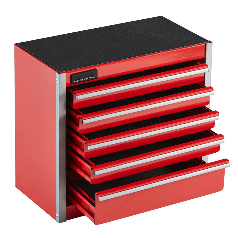 Organisateur d'outils rouge 8,6 pouces avec 5 tiroirs, rangement de matériel de bricolage et de papeterie, tiroirs multicouches pour catégorisation, mini boîte à ouverture facile pour organiser efficacement les fournitures de bijoux,
