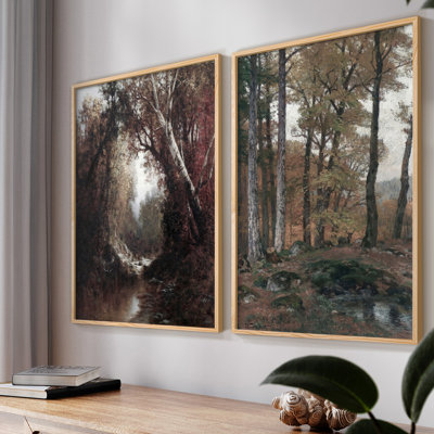 «Vintage Landscape VII», impression giclée sur cadre - ensemble de 2