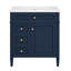 Meuble-lavabo de 30 po avec lavabo, armoire bleue moderne 2 tiroirs et lavabo de rangement efficace-840979586
