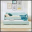 Lit de jour simple, canapé-lit convertible polyvalent 3 en 1 Gingham avec couchette coulissante et poches de rangement latérales, idéal pour les petits espaces-131377785-131377784