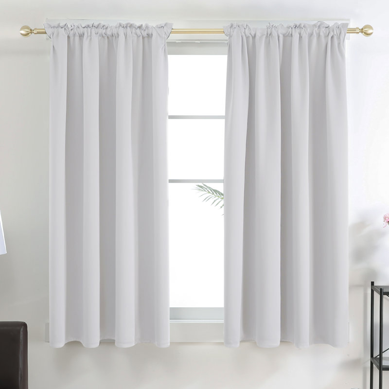 Harlowe Room Darkening Curtain Pair, 38" W x 45" L, Grayish White
