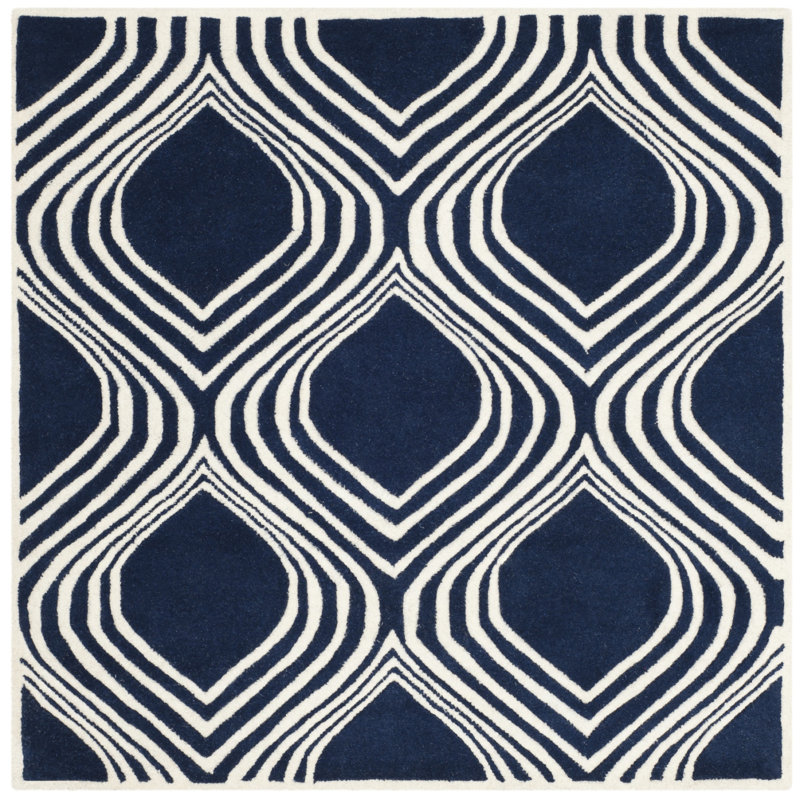 Oglesbee Hand Tufted Wool Abstract Rug, Square 5'