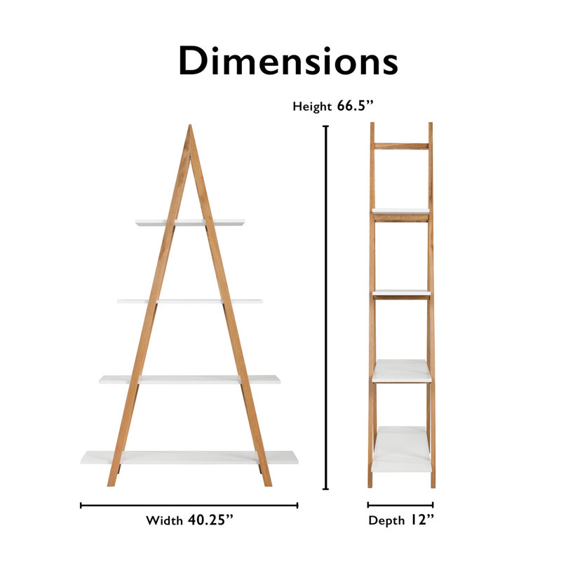 Abacus Universal Expert 4-Tier Ladder Shelf Bookcase