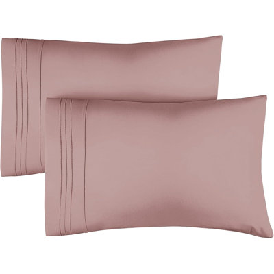 Ensemble de 2 taies d'oreiller en microfibre, douces housses pour coussin double brossé, respirantes et faciles d'entretien