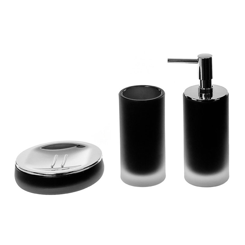 Ensemble d’accessoires de salle de bain 3 pièces Ezrol, Noir