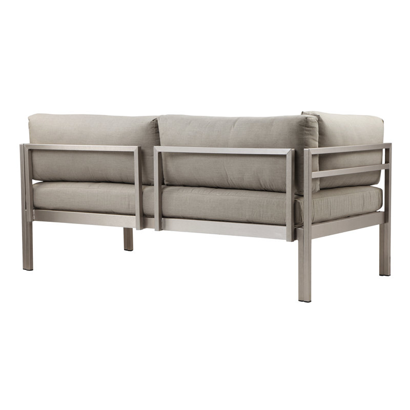Pangea Home Novae 65" Aluminum Outdoor Patio Sofa with Quick-Dry Cushions – Modern Weather-Resistant Sofa with Rust-Free Frame & Easy Assembly