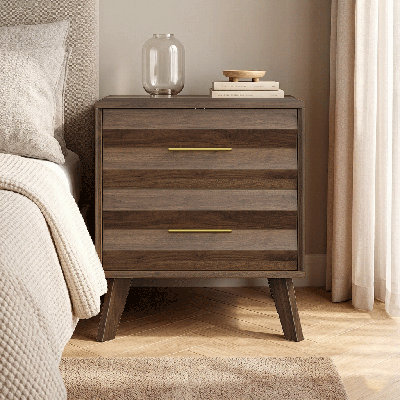 22.4" H Modern 2 - Drawer NightStand, Bedside Table