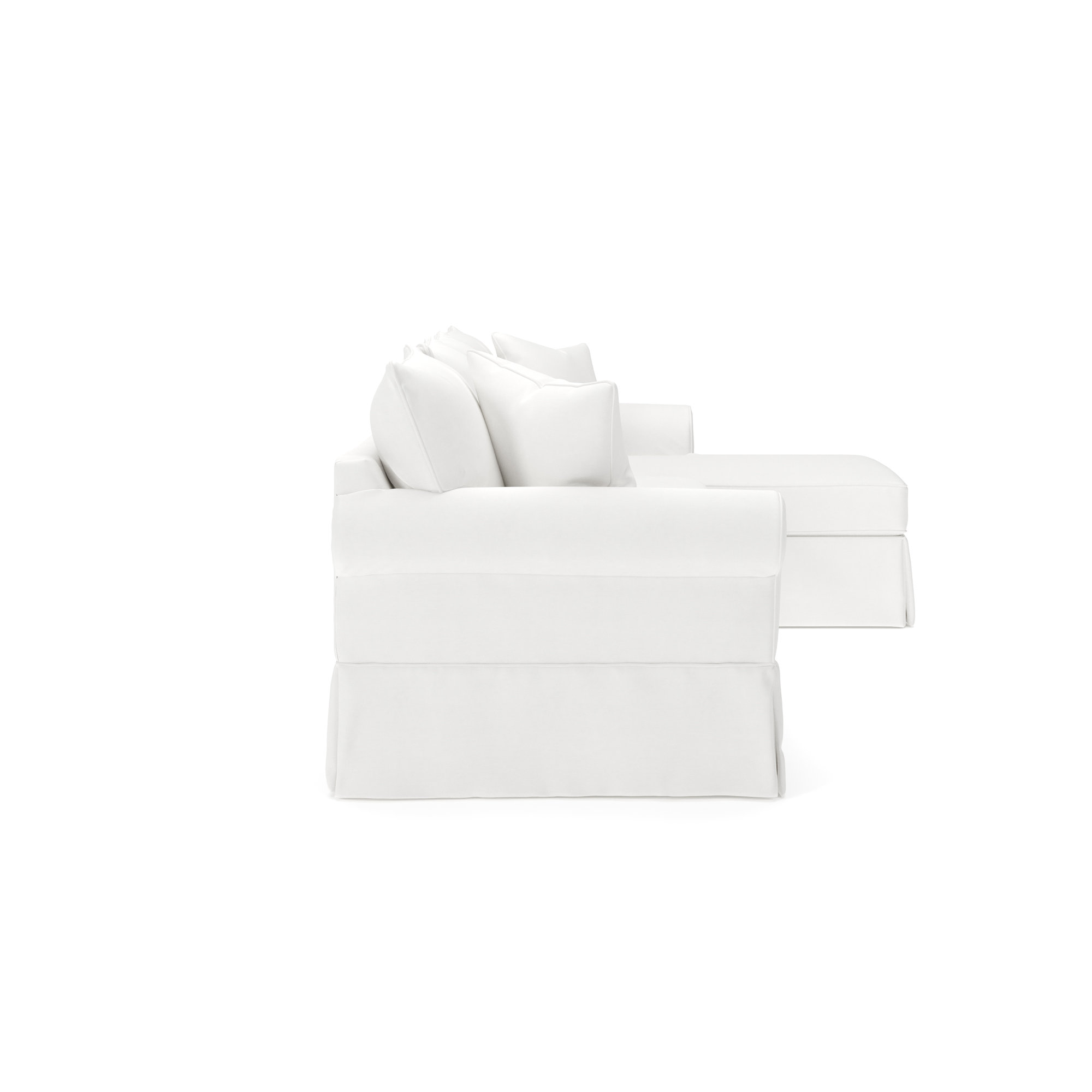 Amari Slipcovered Sectional with Sleeper Sofa, Right Hand Facing, Bayou Off White Canvas