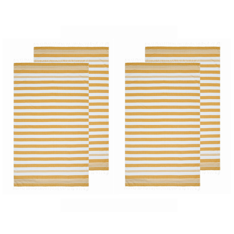 Ensemble de serviettes de plage à rayures salées Oceanfront, Jaune