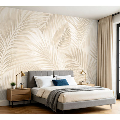 Papier peint adhésif à motif de feuilles abstraites et grises à motif floral sans contact autocollant amovible pour chambre à coucher H 100 po x l 144 po
