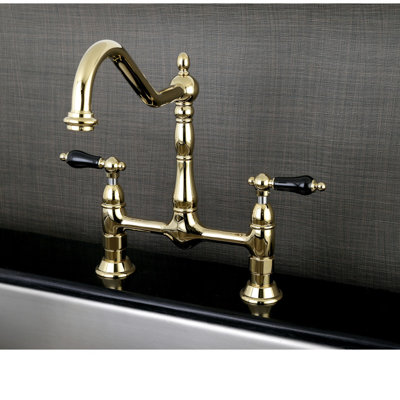 Kingston Brass Duchess Two-Handle 2-Hole Deck Mount Bridge Kitchen Faucet