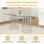 Tables de salle à manger modernes (table seulement, sans chaises, avec plateau et pieds), table de cuisine en verre de 71 po
